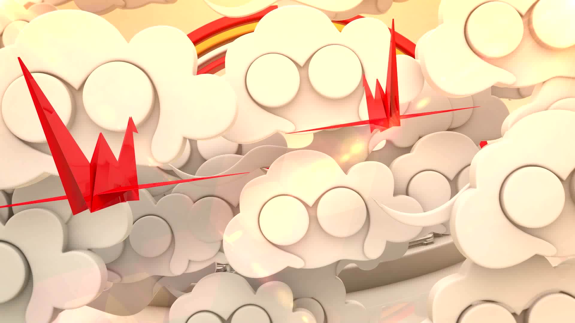 大气唯美喜庆三维祥云场景中国风春节联欢晚会开场贺岁视频片头  AE模板 6.61