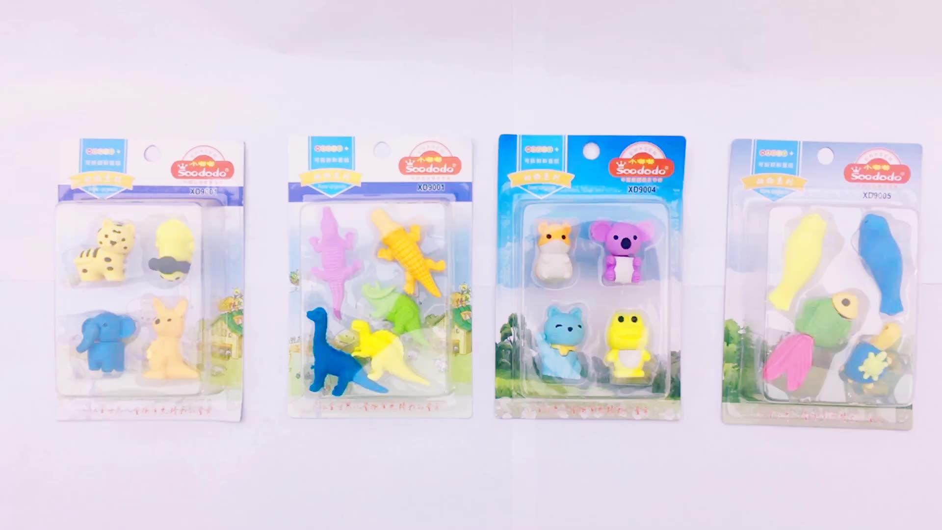 3d Animal Eraser For Kids 4pcs Blister Card Stationery Set Buy Bracelet Eraser,Pencil Eraser