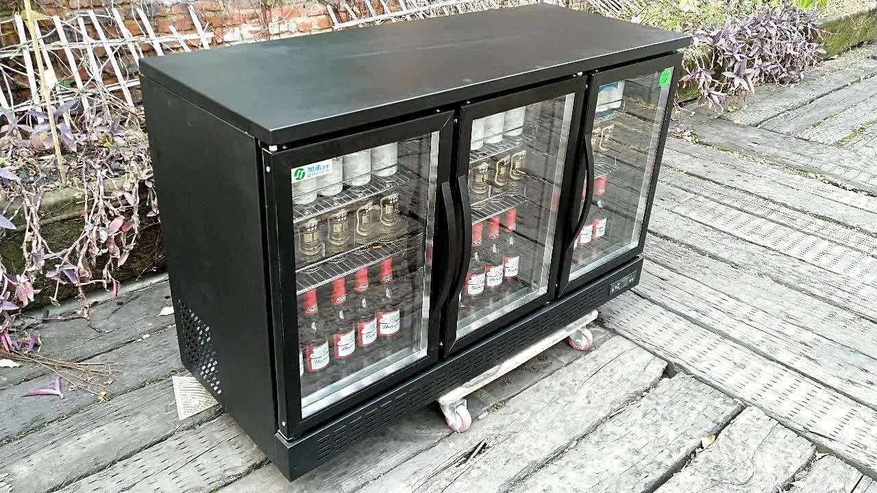 4 Doors Back Bar Beer Cooler Stainless Steel Refrigerator Under Counter