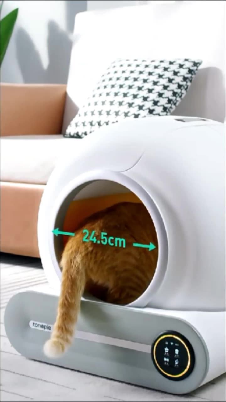 2024 APP Control Smart Automatic Cat Litter Box Cleaning with 65L Large  Capacity for Multiple Cats