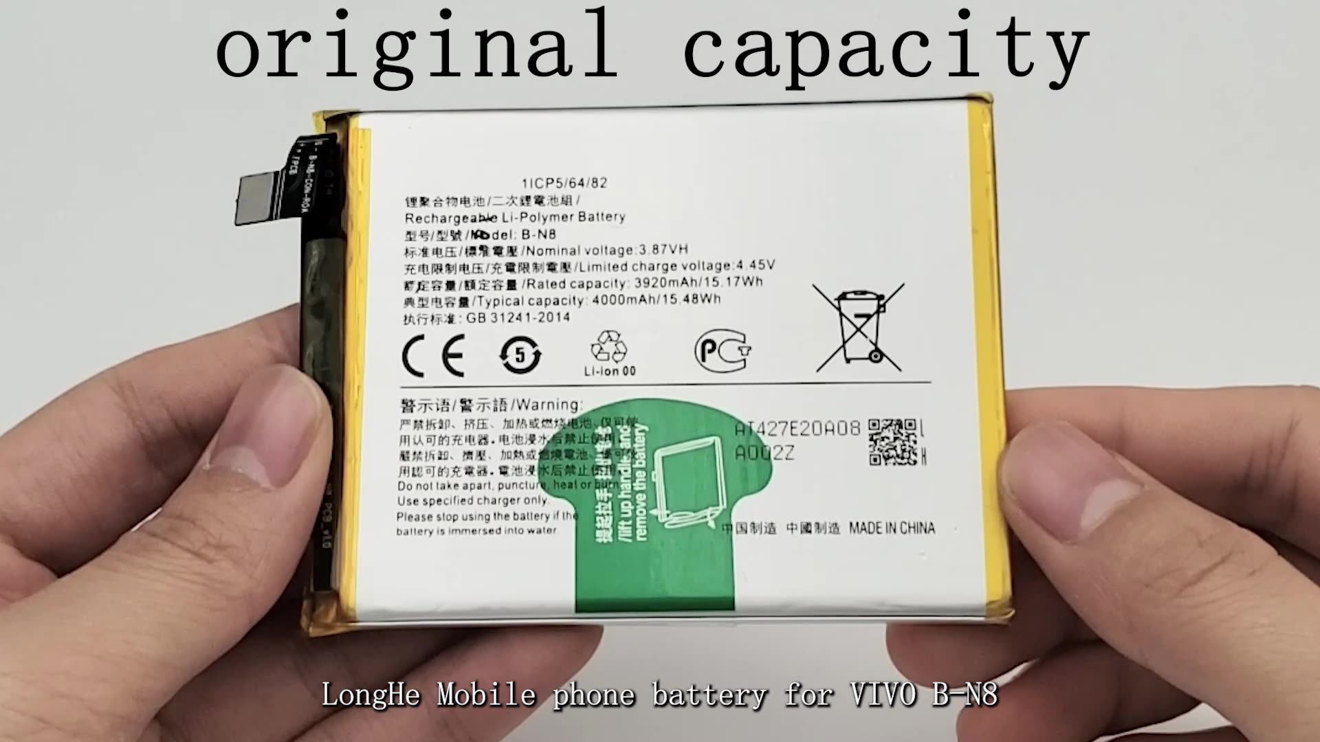 High Capacity Original Celular Battery B-N8 for vivo V20 V20 Pro  4000mAh 100% Tested Mobile Phone Battery Replacement