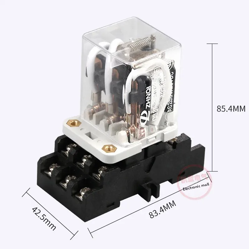 Supply JQX-38F high-power large current 40A intermediate relay band base AC 220/DC24/12V