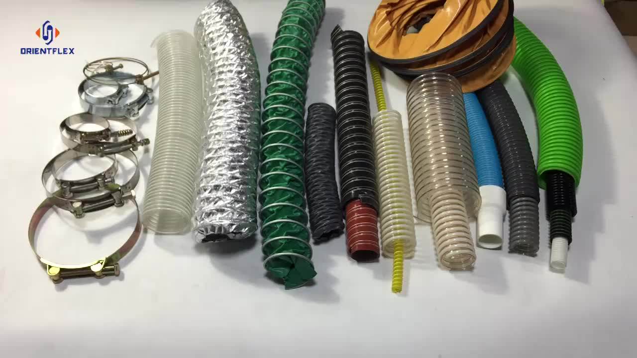Flexible Spiral Pu Wire Reinforced Air Duct Hose Buy Pu Spiral Steel Wire Reinforced Hose