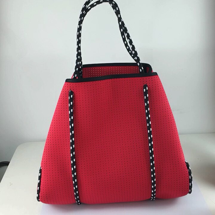 Australia Brand Logo Perforated Neoprene Casual Beach Bag Handbag With