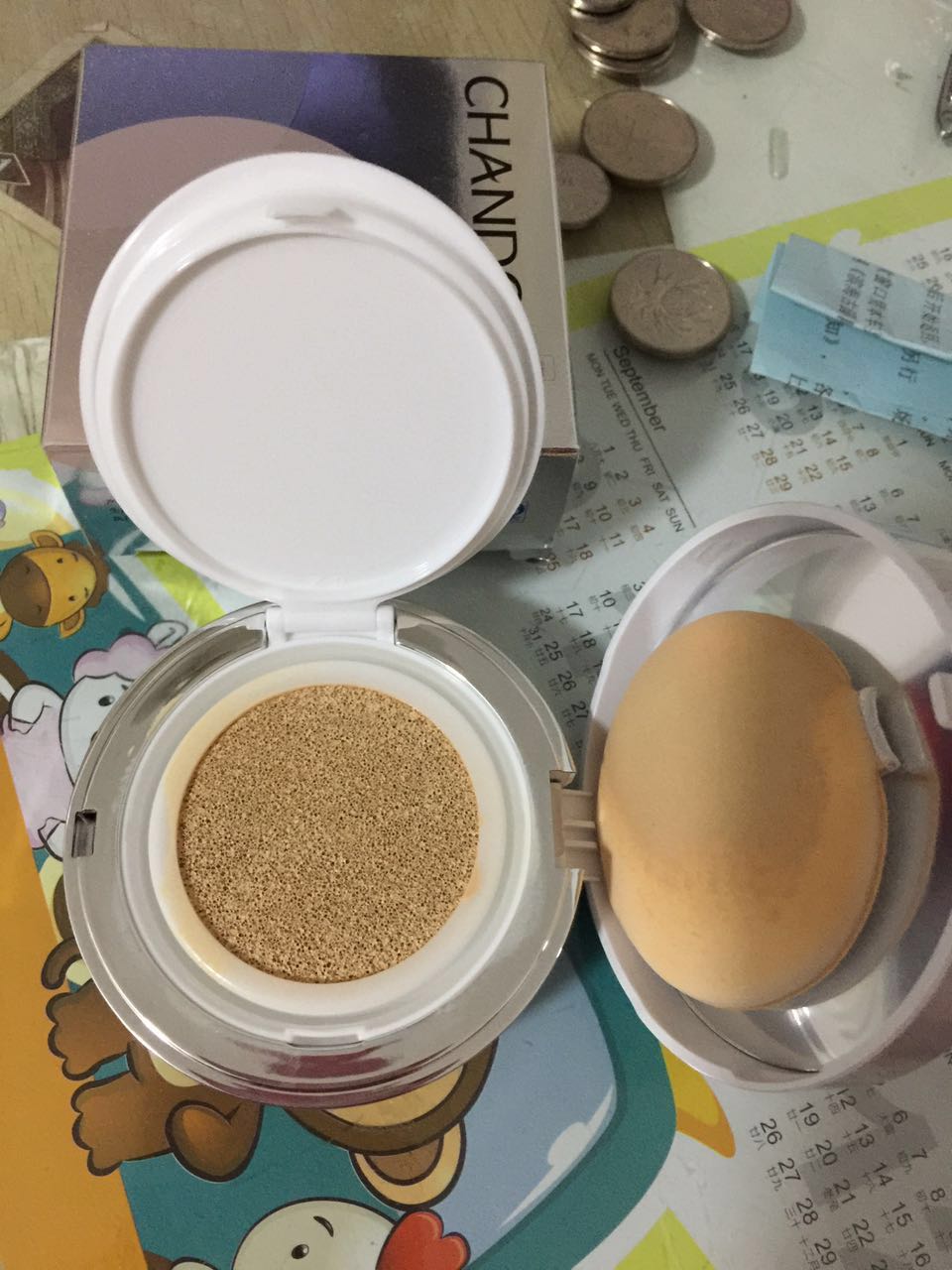 自然堂雪润晶采裸透气垫霜