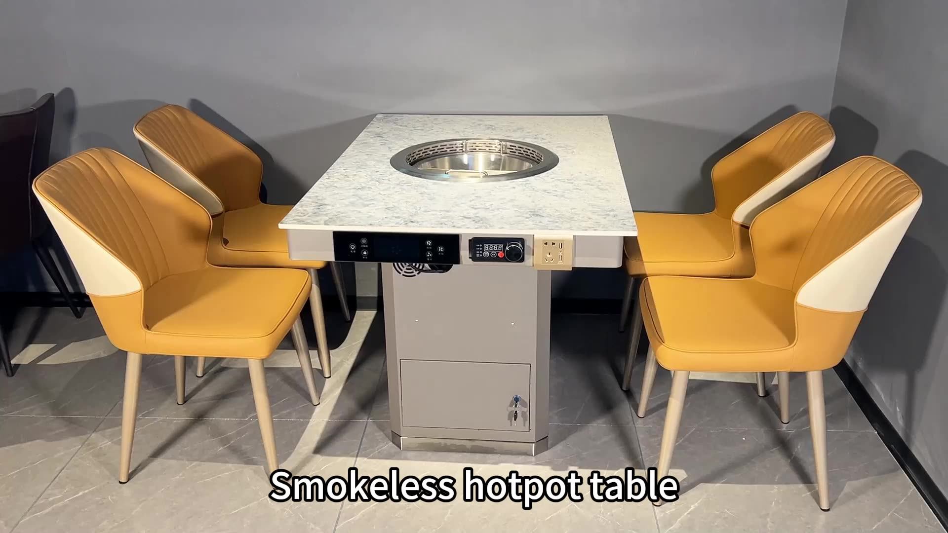 Wholesale Commercial Furniture Dining Table Set Built In Smokeless