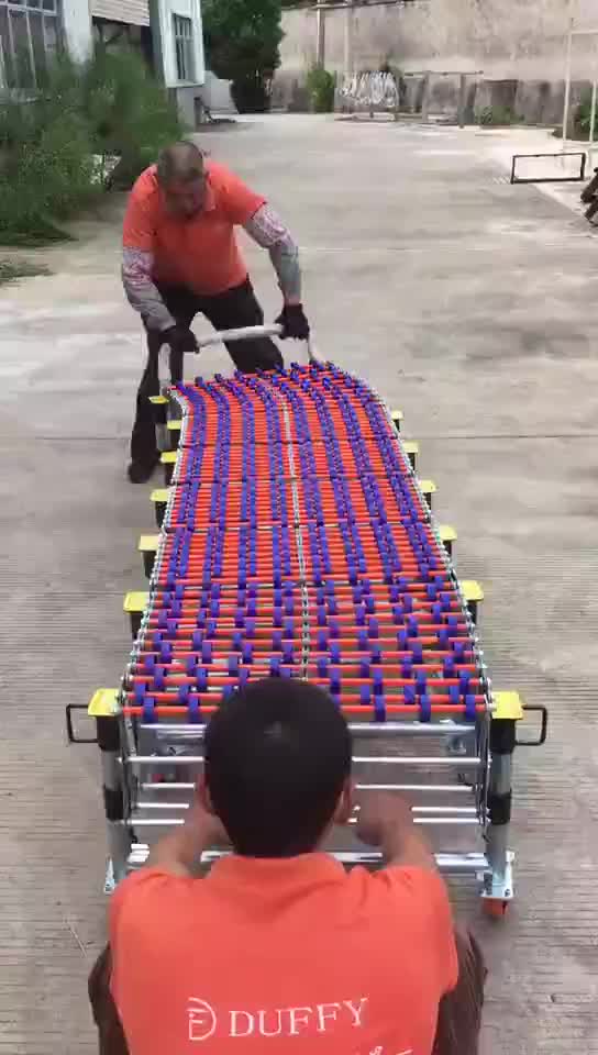 Gravity Flexible Skate Wheel Conveyor Stainless Steel Support Leg