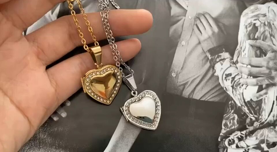 18k Gold Plated Heart Locket Necklace Trendy Jewelry Wholesale Buy