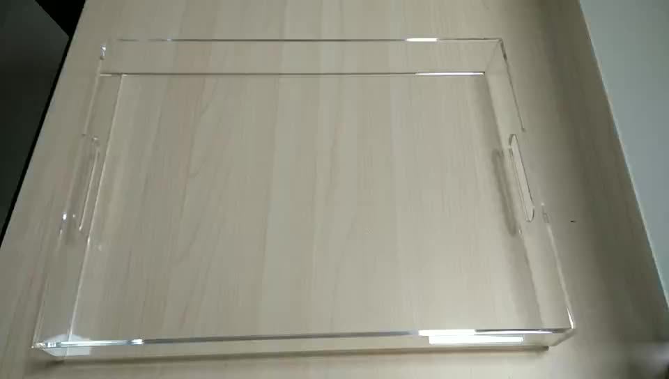 Custom Premium Luxury Clear Plastic Large Serving Tray Acrylic Food