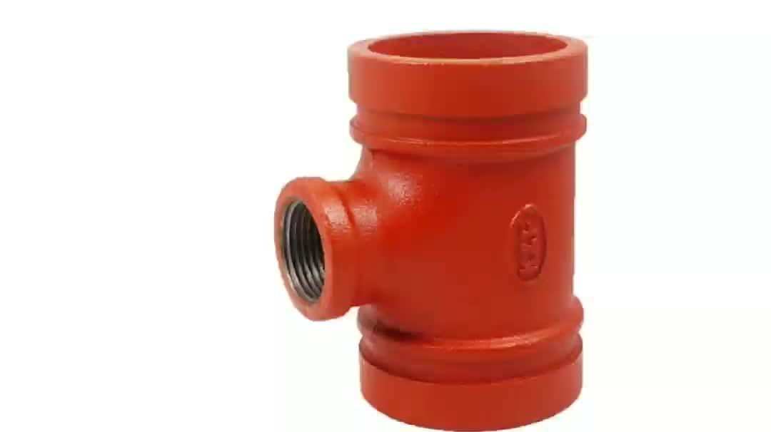 Ductile Iron Pipe Spray Paint Tee Ul Fm Approved Threaded Outlet