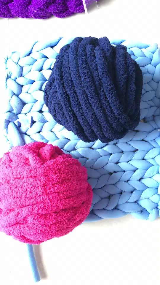 Cynthia Wholesale 100 Polyester Chenille Yarn Chunky Super Jumbo