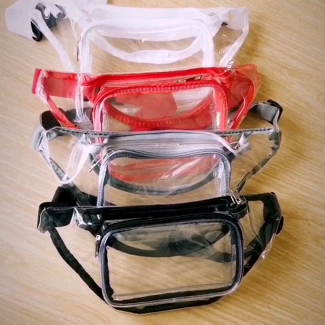 Large Storage Ladies White Bum Belt Bag,Custom Print Pvc Hologram Fanny