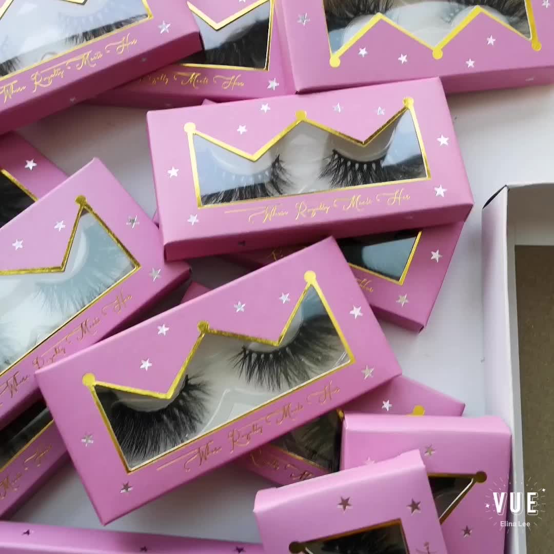 papercard lash packaging white box with golden lines
