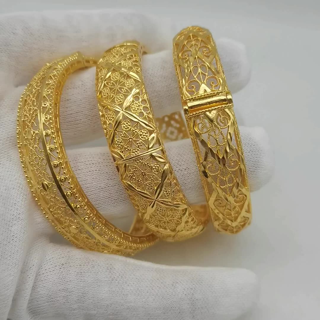 Jewelry Design Dubai Gold Plated Bracelets Bangles,Fashion Women 24k