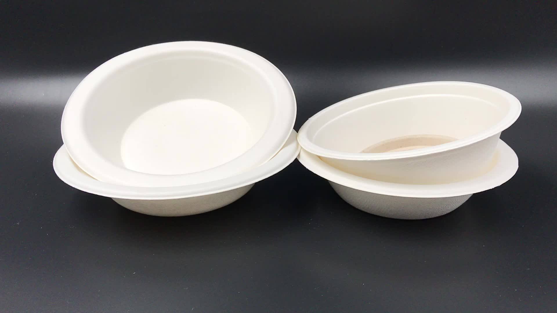 Natural Pulp Tableware Sugarcane To Go Paper Bowl 21oz Bagasse Pulp