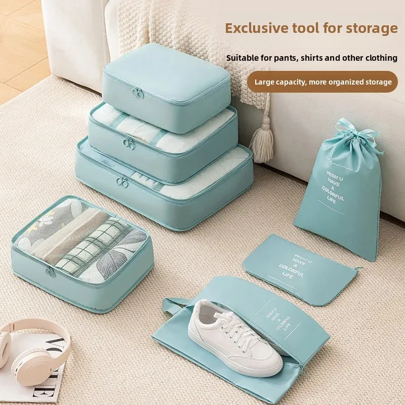 Handheld suitcase for traveling, capacious container, underwear, set