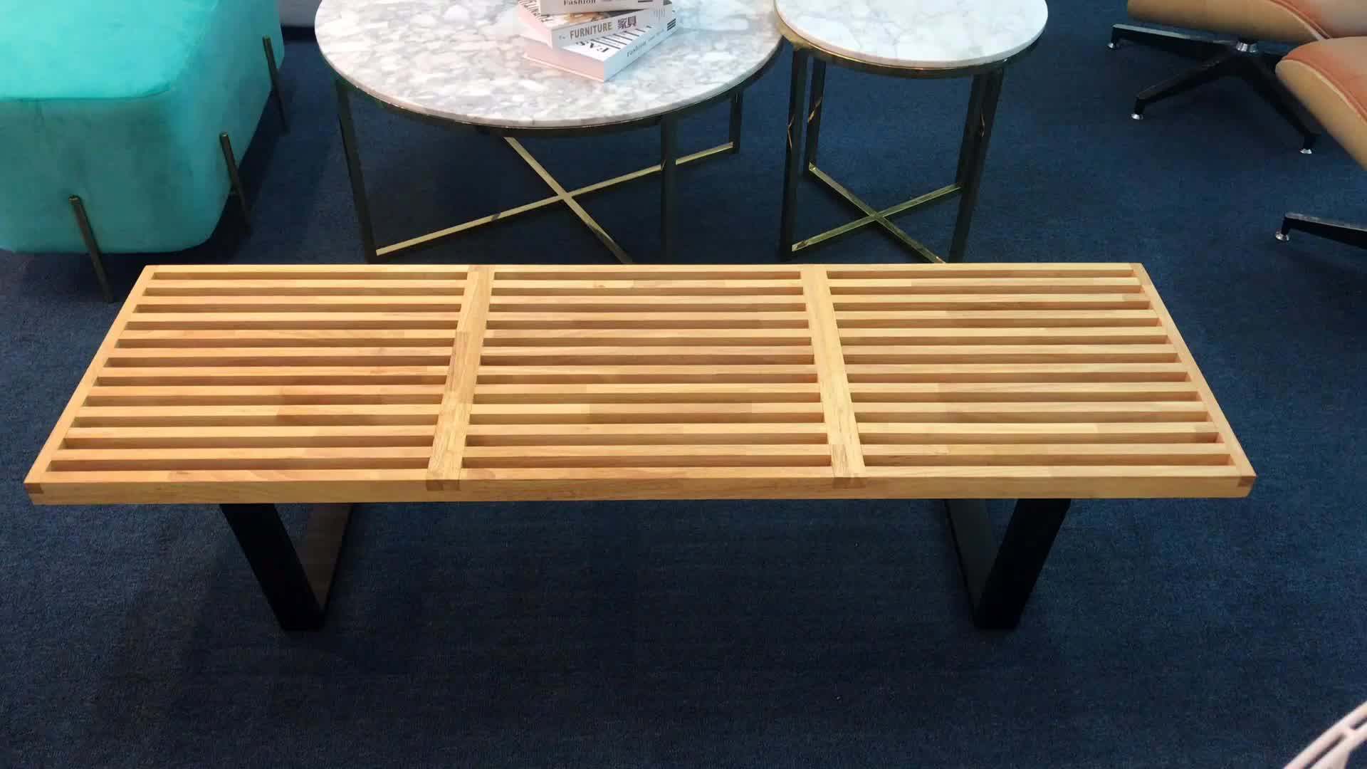 Modern Classic Designer Living Room Leisure Solid Wood Long Platform