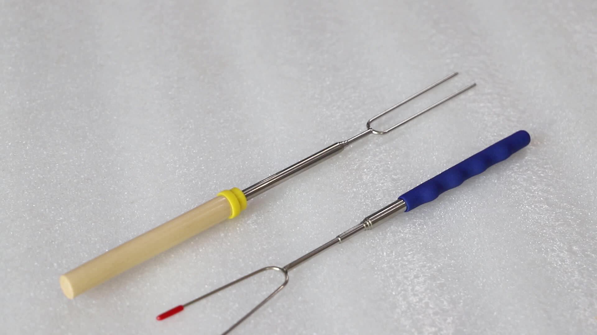 8 Bastoncini Per Marshmallow Estensibili - Forchette BBQ In Acciaio Con Spazzola, Fino A 81 Cm - Foto 14