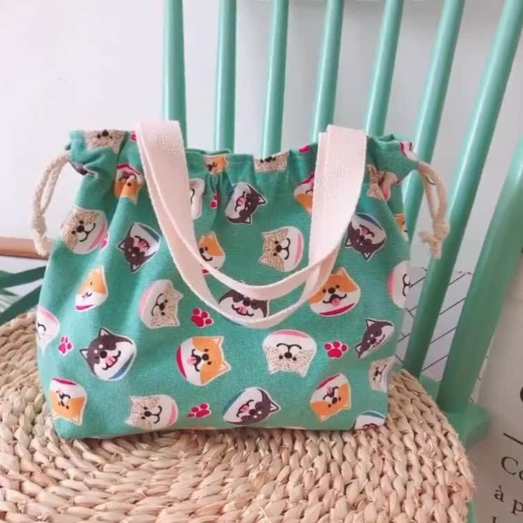 Personalized Canvas Tote Handbag,Printed Wholesale Canvas Cosmetic Bage