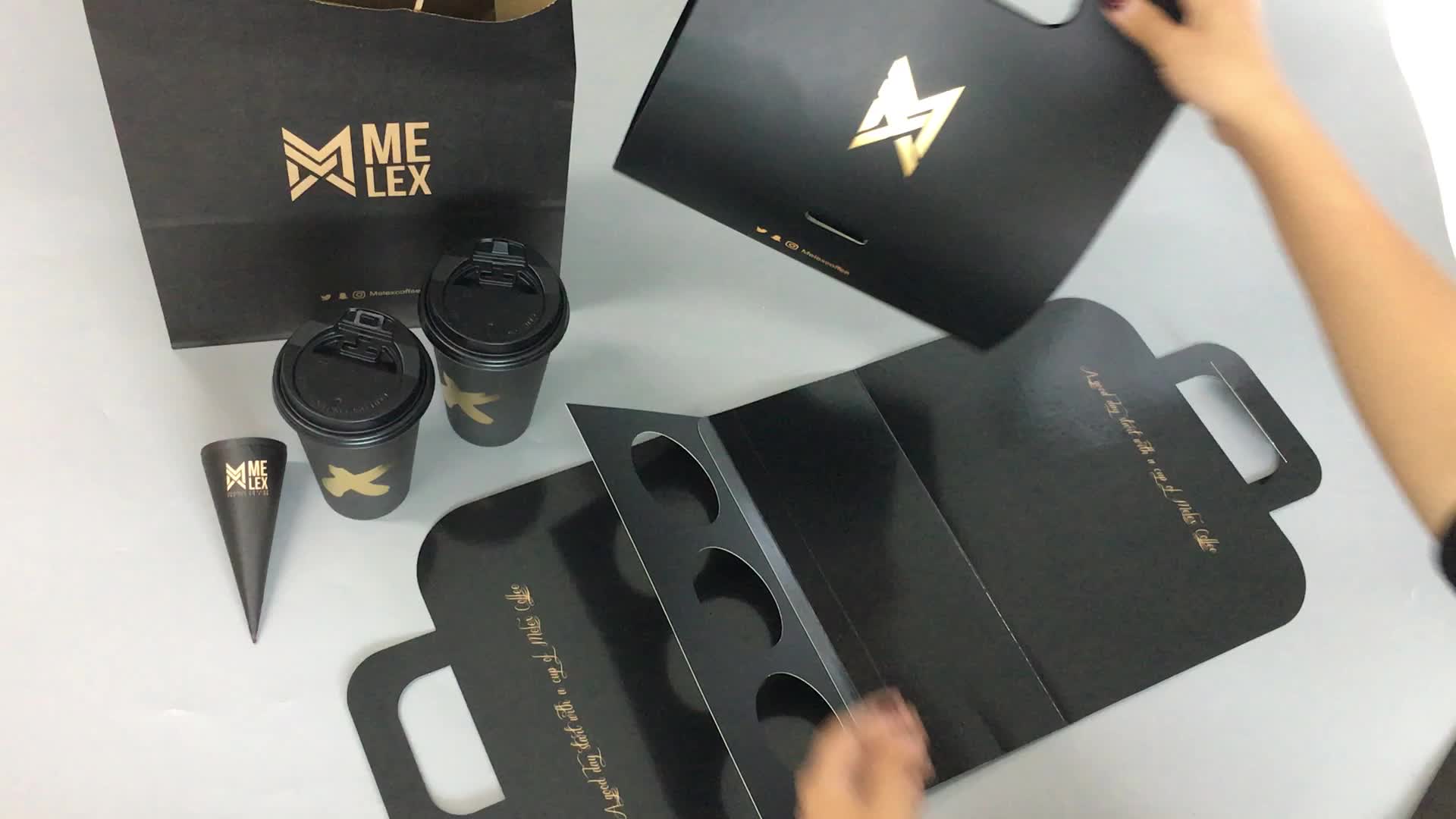 Custom Print Design Drink Carrier Paper Coffee Cup Holder Buy Paper