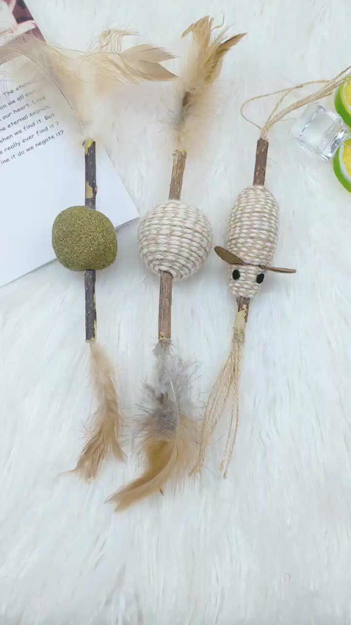 Cat Catnip Stick Toys Matatabi Kitty Interactive Toys With Sisal Mouse