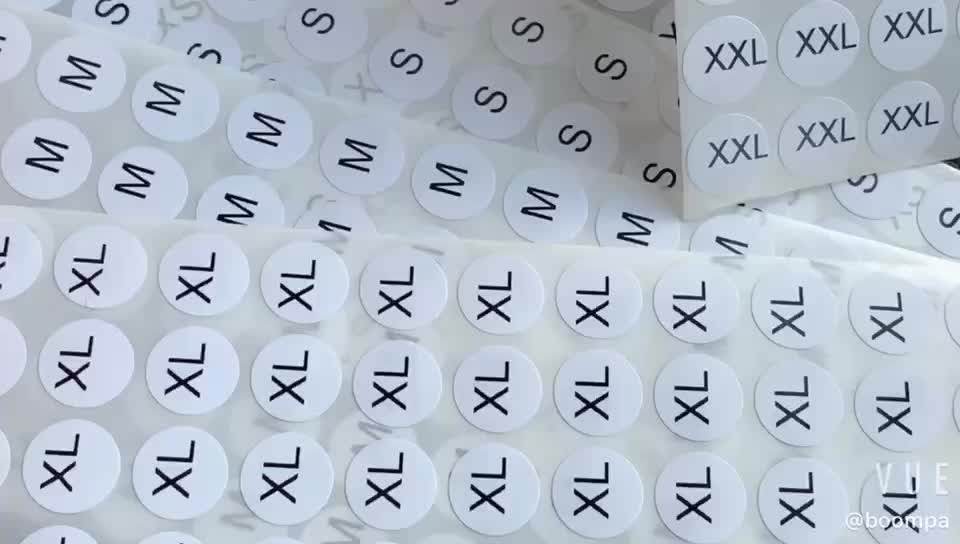 Bulk Round Clothing Size Custom Stickers For Garment Label Buy