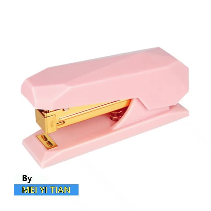 Stapler Bertenaga Musim Semi Merah Muda Lucu Mini Stapler Kantor