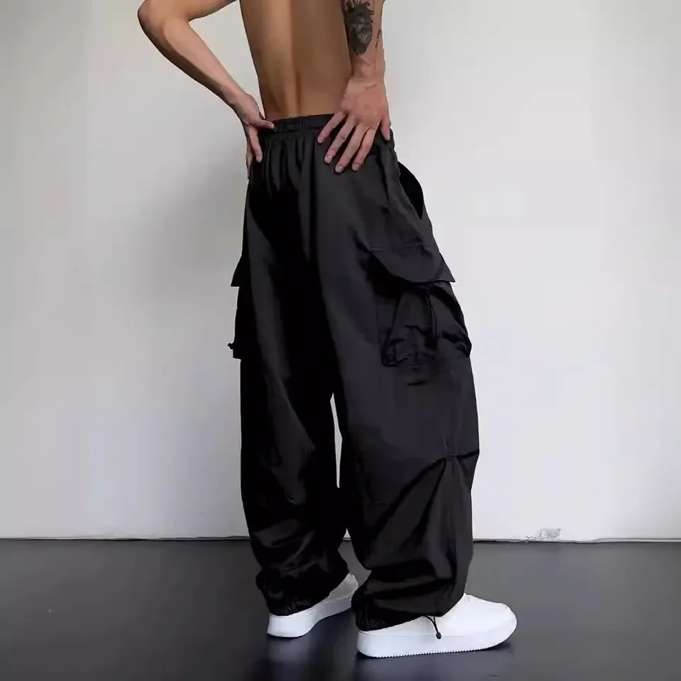 2026 Hot-Selling Quick-Dry Work Pants for Men and Women, High-Waisted Wide-Leg Casual Sports Trousers, American-Style Parachute Trendy Pants