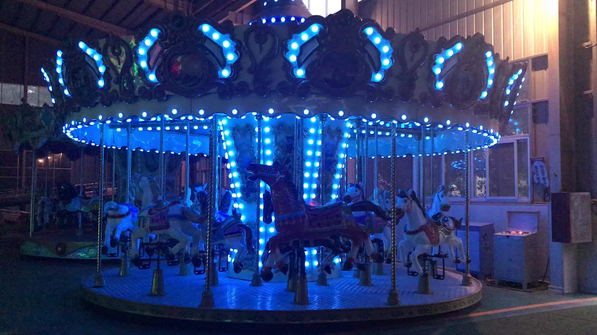 Attraction Amusement Park Mechanical Rides Family Game Ocean Carousel 16 Seats Merry Go Round