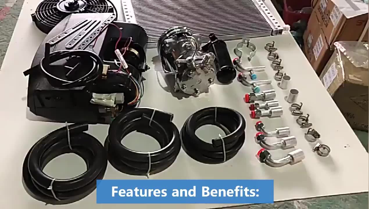 Universal 12v A/c Air Conditioner Electric Compressor Under Dash Car