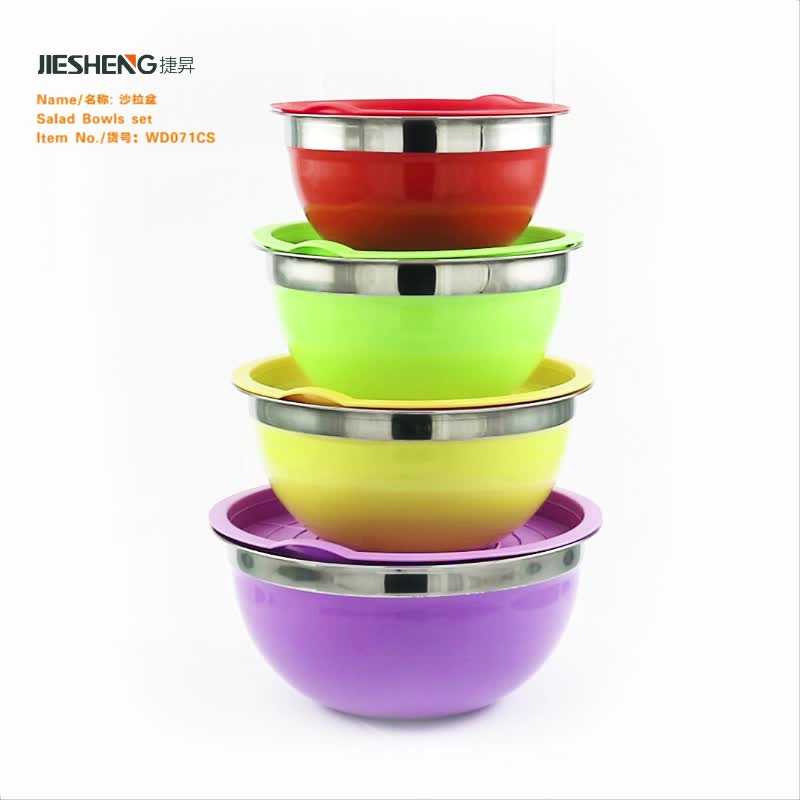 Deep Plastic Lid Salad Bowls Steel Colorful Mixing Bowl With Lid Buy