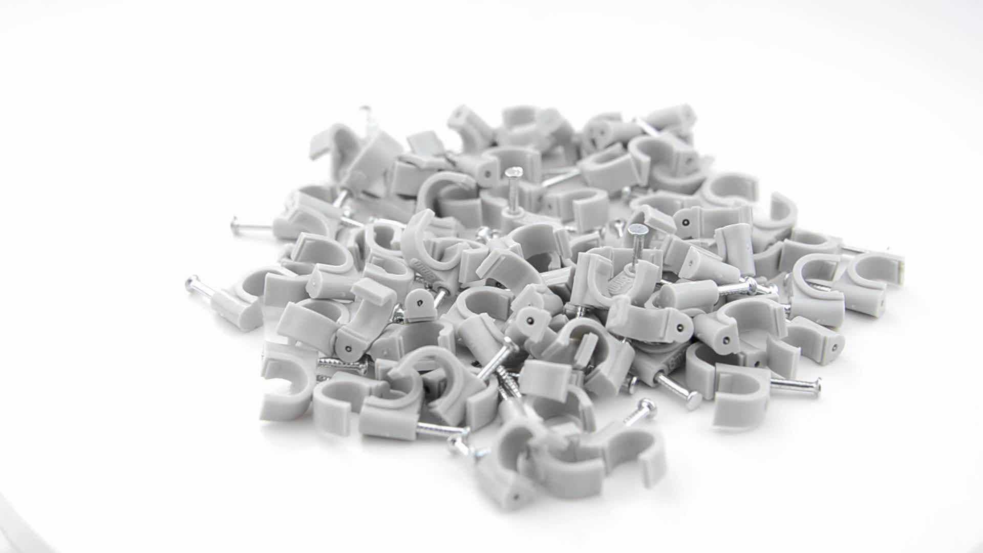 Supplier Pe Plastic Electric Solar Cable Clips With Steel Nail,Cable Mount Wall Clip Price