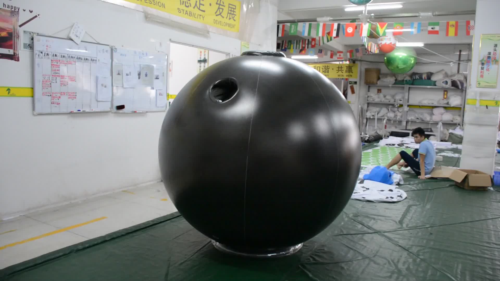 Shiny TPU Material Inflatable Black Blueberry Suit , Hongyi Inflatable Ball...