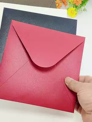 Square envelope customization 250g double-sided pearlescent paper bronzing customization Business invitation letter literary card envelope customization