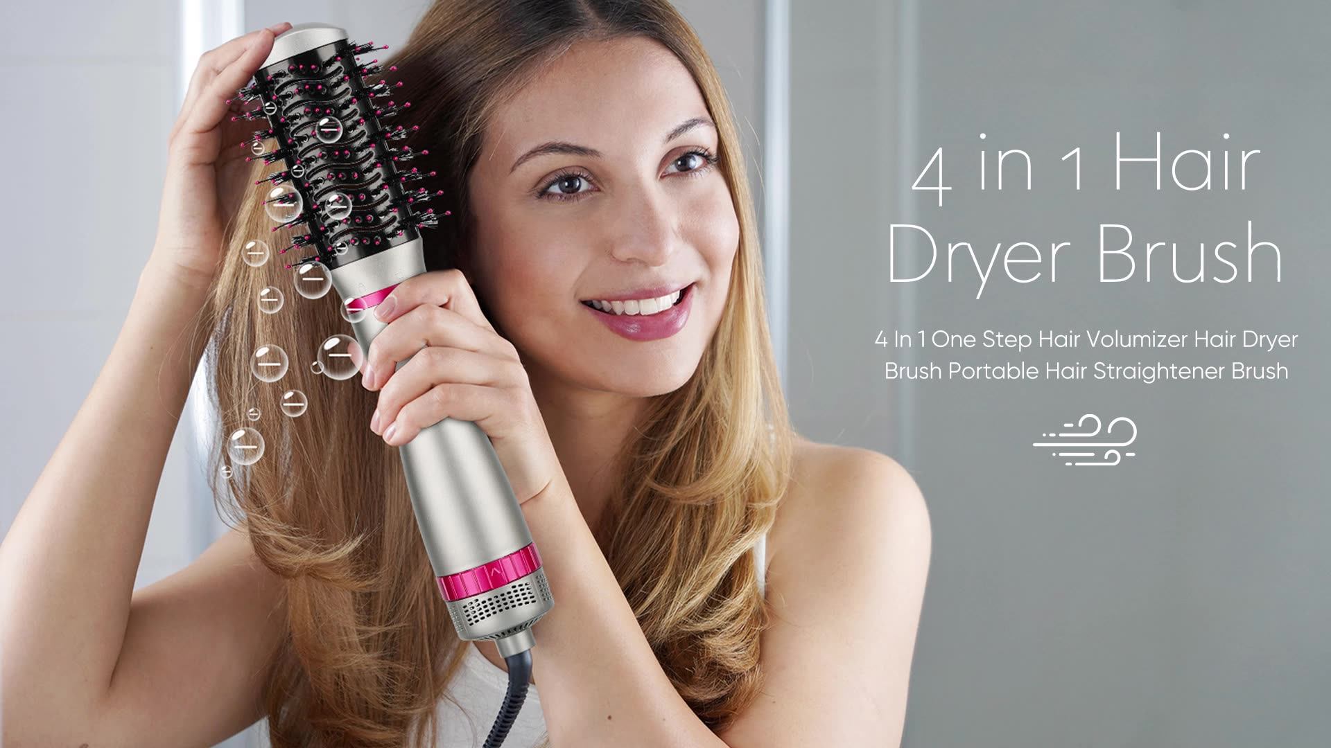 Hair Straightener Volumizer in Hair Dryer Brush