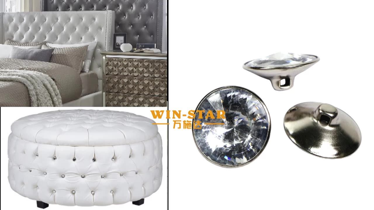 Upholstery Buttons Diamond Sofa Button Crystal Foshan Combined Button Rhinestones Covered