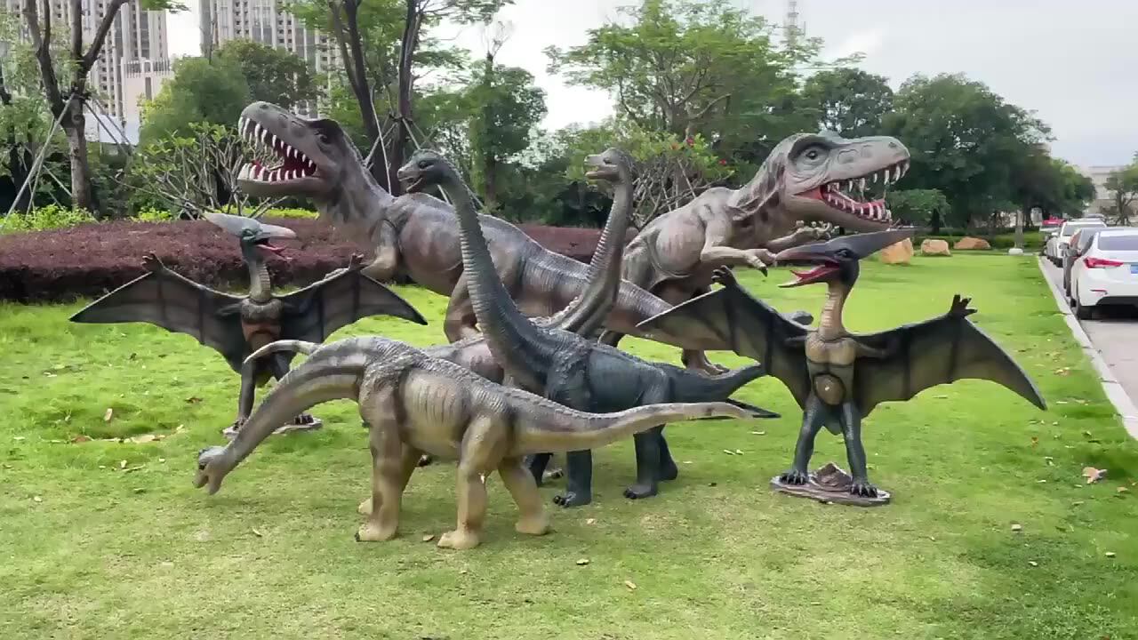 Large Outdoor Dinosaur Fiberglass Sculpture Statues For Garden
