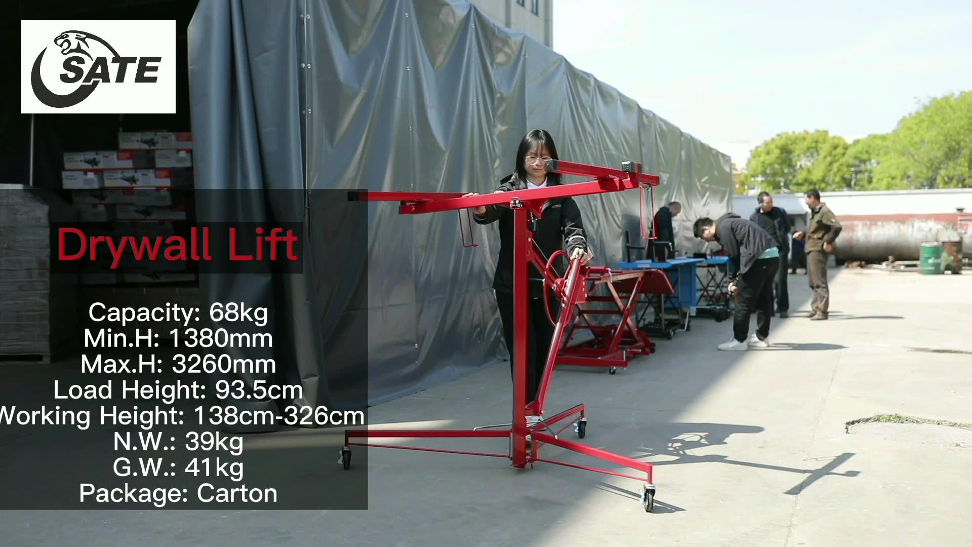 Heavy Duty 68kg Wall Board Drywall Panel Lift With Factory Cheap Price