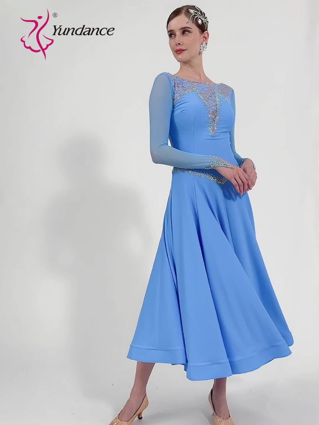 M23066 Custom New International Standard Ballroom Dance Dress High