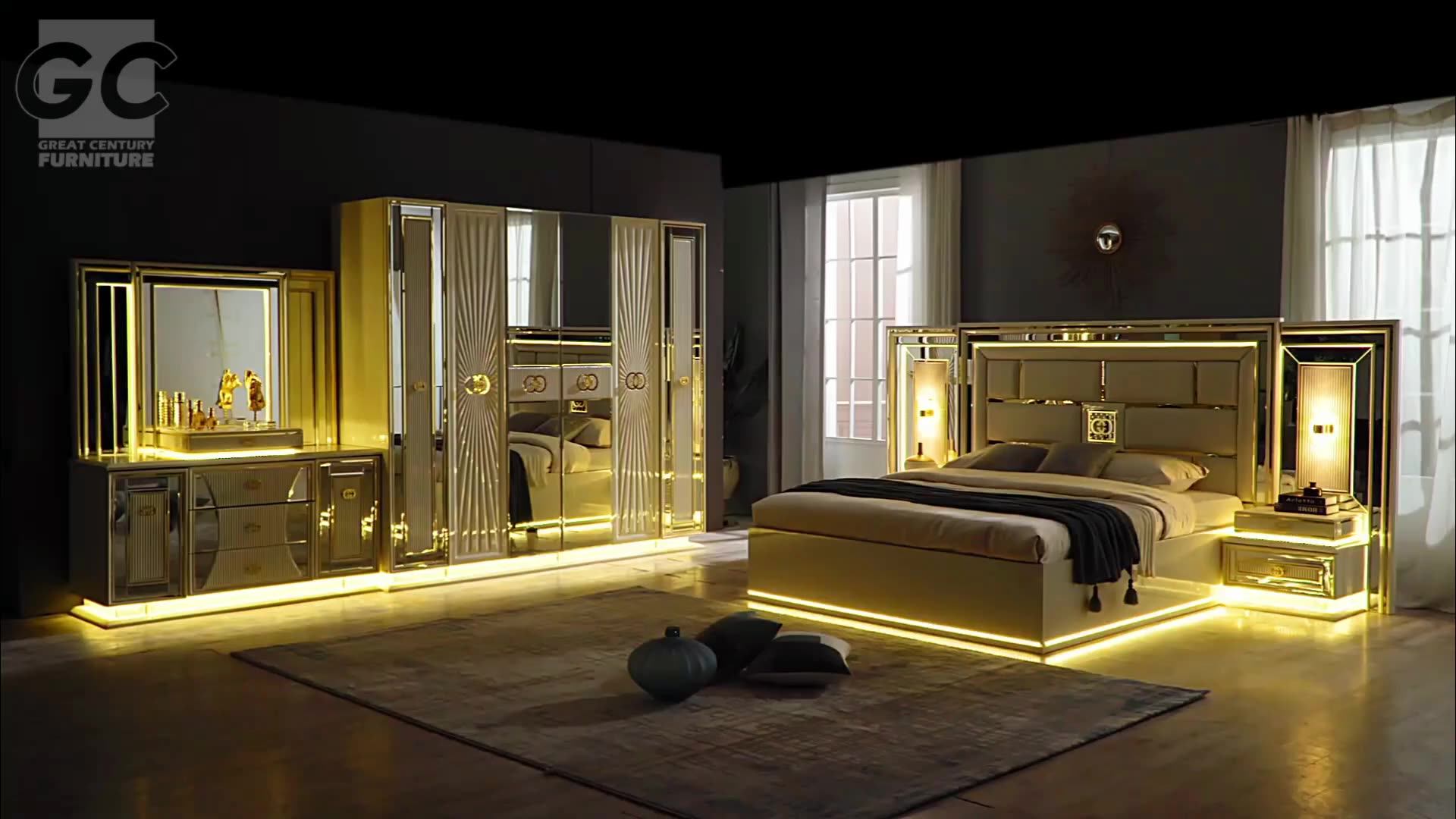 Gc Furniture Rts2301 Bed Master Bedroom Set Paint Melamine Mdf Bedroom