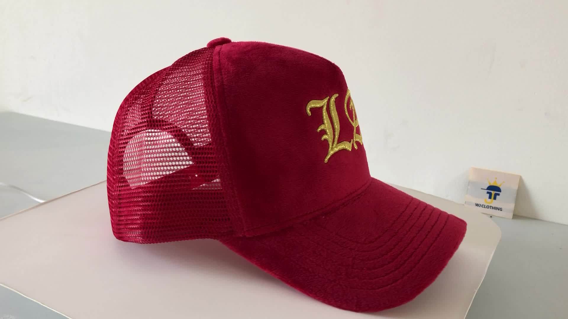 Curved Brim Maroon 5 Panel Sport Velvet Trucker Baseball Cap Buy