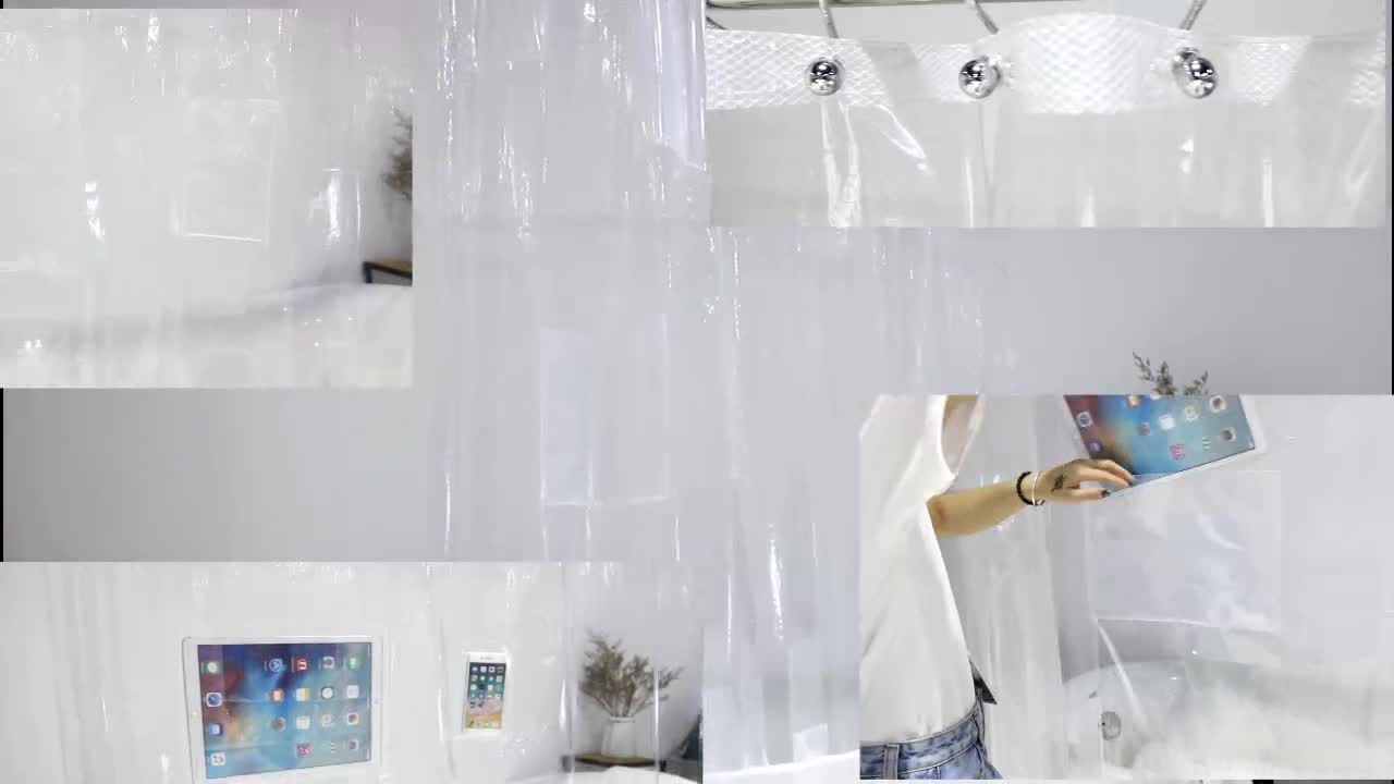 Pockets Clear Shower Curtain Liner With Tablet Or Phone Holder Buy