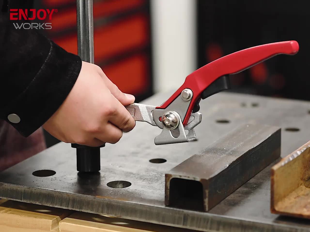 Heavy Duty Welding Table Ratchet F Clamp 28mm Insert Pin Base Welding