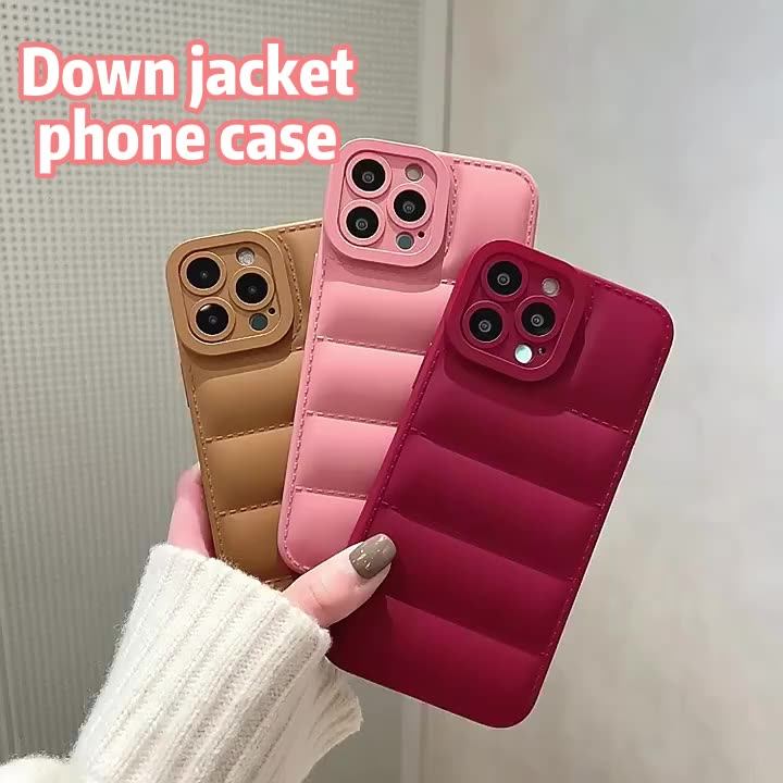 Maxun Popular Down Jacket Cell Phone Puffer Cases For Iphone 11 12 13
