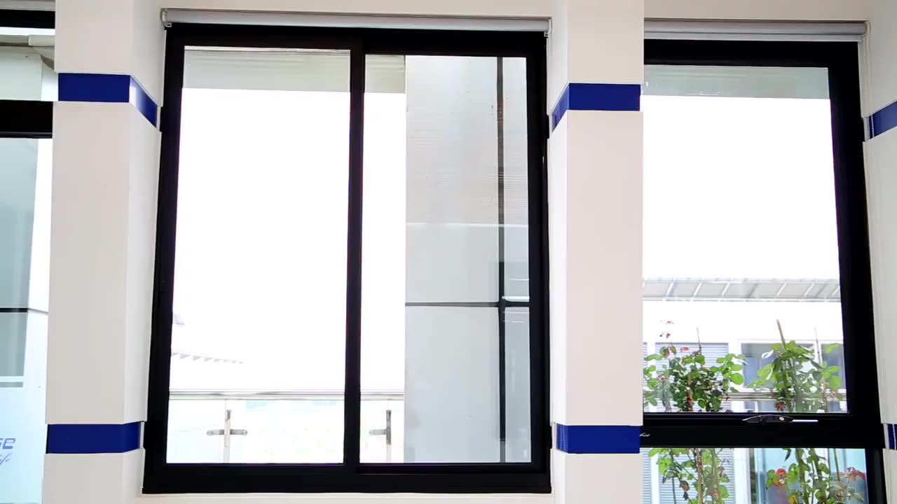 Office Sliding Glass Window / Aluminium Double Glazed Windows And Doors