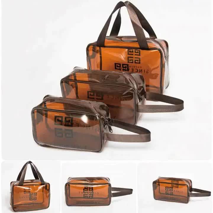 Personalized Pvc Waterproof Makeup Cosmetic Case Bag Unisex Bathroom