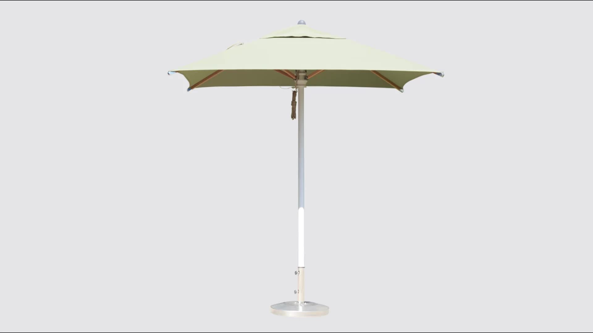 2x2m Commercial Luxury Outdoor Patio Garden Umbrella Wooden Parasol
