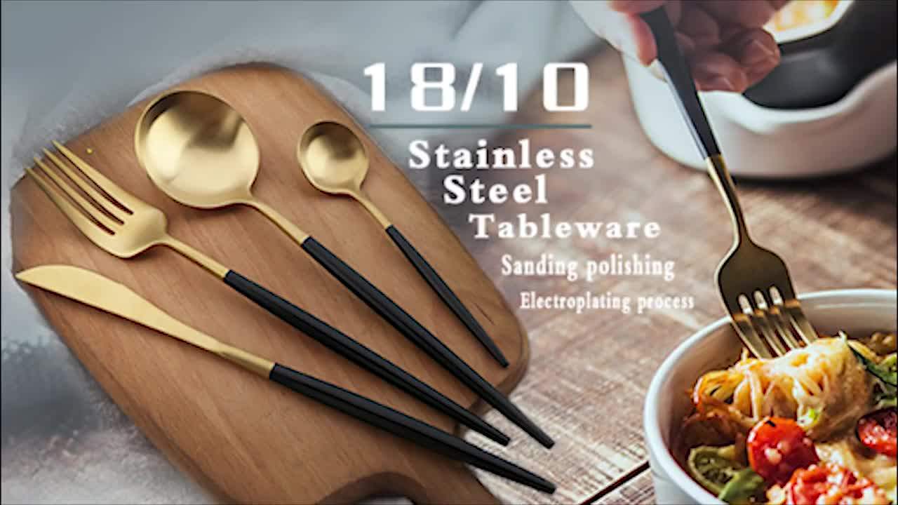 Korean Cutlery Set Nice Design Stainless Steel 304 Dinner Gold Plated