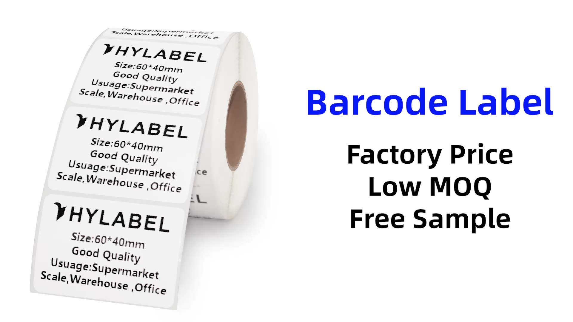 Custom 58x60 58x40 Direct Thermal Label Blank Or Printed Self Adhesive