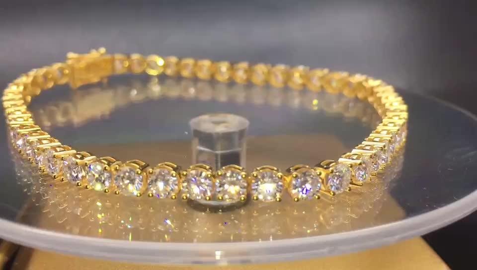 Certificate 10K 14K 18K Solid Gold Tennis Bracelets Rose Gold Yellow